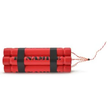 TNT, dynamite bomb isolated on white background 스톡 일러스트