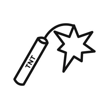 TNT dynamite icon black and white vector sign Stock Illustration