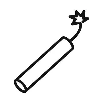 TNT dynamite icon Black line art vector Illustrazione stock