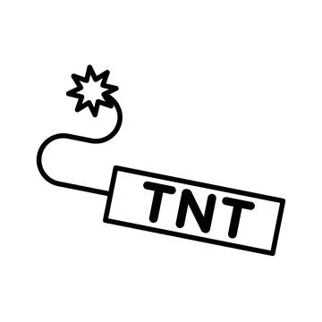 TNT dynamite icon linear logo mark in black and white 库存插图