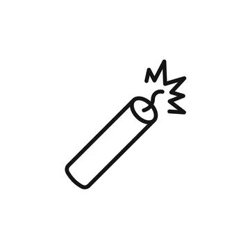 TNT dynamite icon outline collection in black and on white background Stock Illustration
