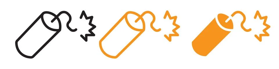 TNT Dynamite Icon Set Explosive Illustrations for Mining and Construction Stock Illustration