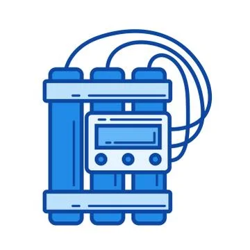 TNT dynamite line icon. Illustrazione stock
