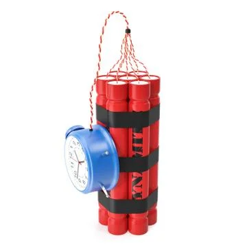 TNT, Dynamite time bomb on a white background Stock Illustration
