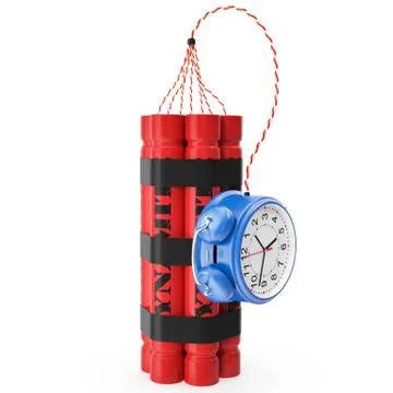 TNT, Dynamite time bomb on a white background 스톡 일러스트
