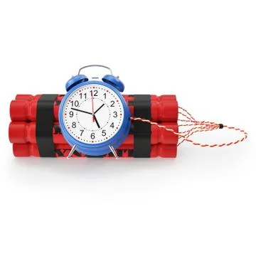 TNT, Dynamite time bomb on a white background Stock Illustration
