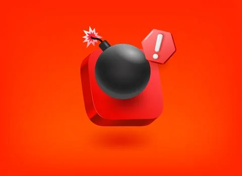 TNT with exclamation point pictogram. Vector 3d illustration Stock-Illustration