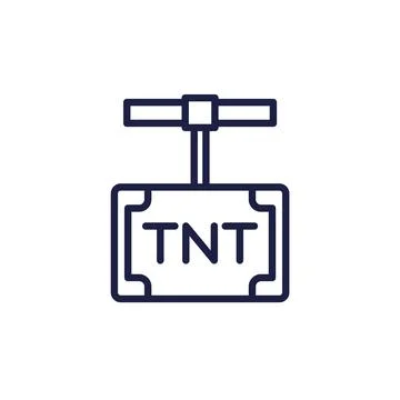 TNT line icon, explosive and detonator vector イラスト素材