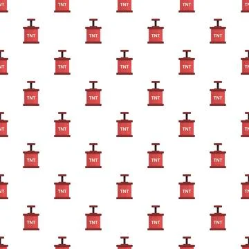 Tnt plunger detonator exploding danger seamless pattern Stock Illustration