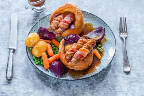 Toad in the hole Stock Photos