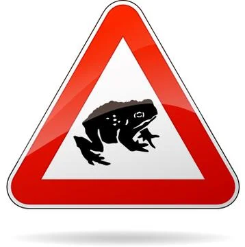 Toads warning sign Stock Illustration