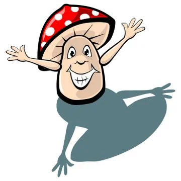 Toadstool Face and Arms Illustrazione stock
