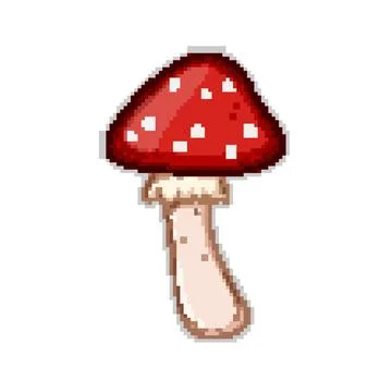 Toadstool fly agaric pixel art vector illustration 스톡 일러스트