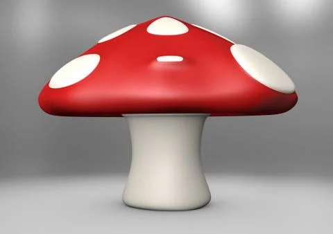 Toadstool on a grey background Stock Illustration