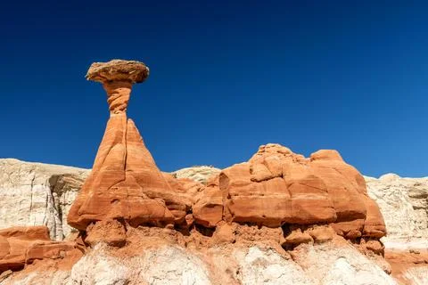 Toadstool Hoodoo rock formations in Kanab Utah Stock Photos
