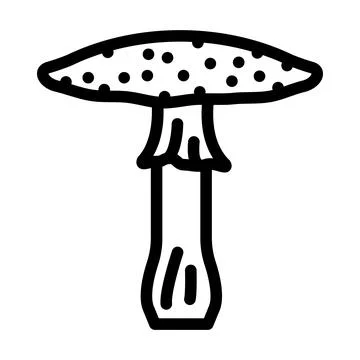 Toadstool mushroom line icon vector illustration 스톡 일러스트