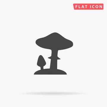 Toadstool mushrooms flat vector icon. Hand drawn style design illustrations 스톡 일러스트