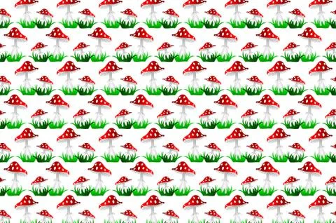 Toadstool red vector pattern 스톡 일러스트