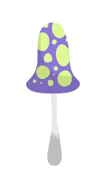 Toadstool. Toxic purple mushroom. Flat, cartoon, vector 스톡 일러스트