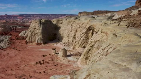 Toadstools Entrada Top to Lower level Stock Footage 170188944