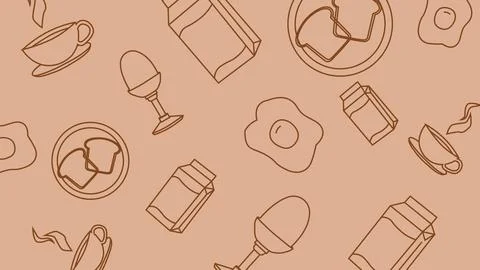 Toast and coffee breakfast background 스톡 일러스트