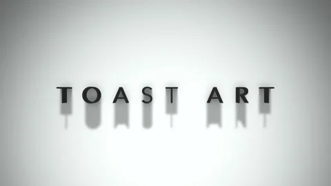 Toast art intro title matte black text atop a white background Stock Footage 301837789