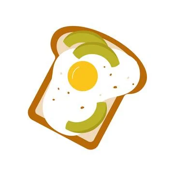 Toast with avocado and egg Illustrazione stock