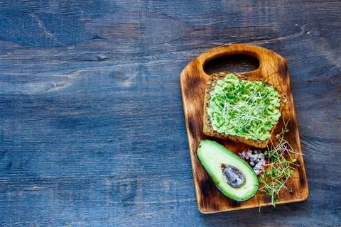 Toast with avocado Stock Photos