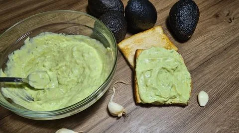 Toast with avocado Stock Photos