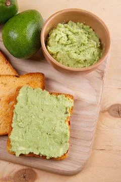 Toast with avocado Stock Photos