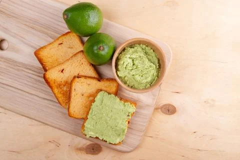 Toast with avocado Stock Photos