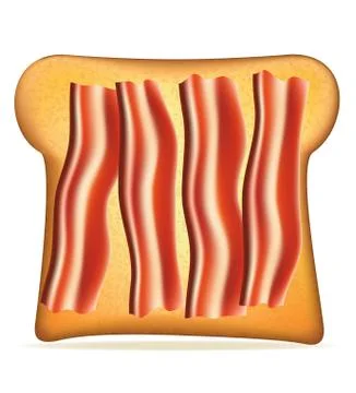 Toast with bacon vector illustration Stock Illustration