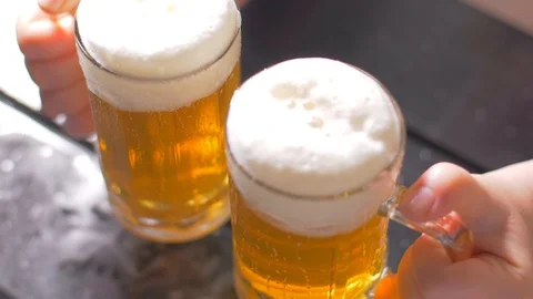 Toast with a beer mug Stock Footage 106935506