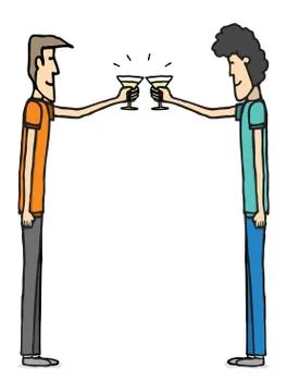 Toast between friends Illustrazione stock
