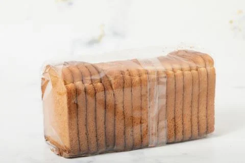 Toast biscuits over white background crunchy food Stock Photos