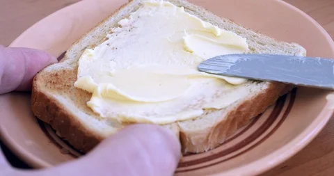 Toast bread and Butte Stock Footage 95593309