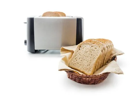 Toast bread and toaster Foto stock