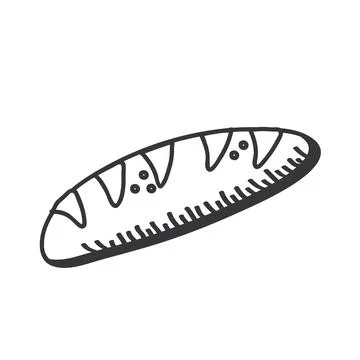 Toast bread hand draw and line style icon vector design Illustrazione stock