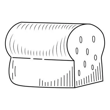 Toast bread in hand drawn style isolated on white background for poster, label Stock Illustration