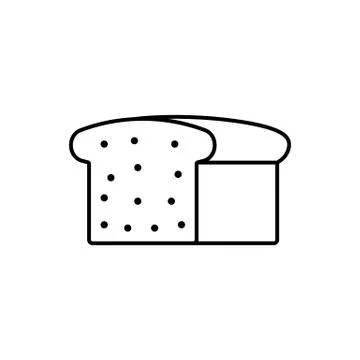 Toast bread icon element of bakery icon for mobile concept and web apps. Thin Stock Illustration