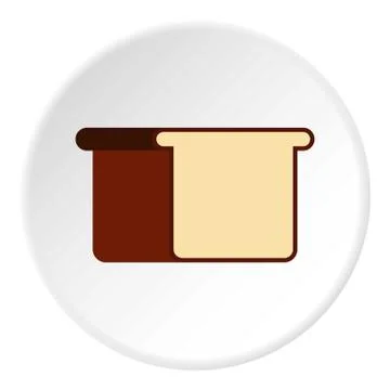 Toast bread icon, flat style Stock Illustration