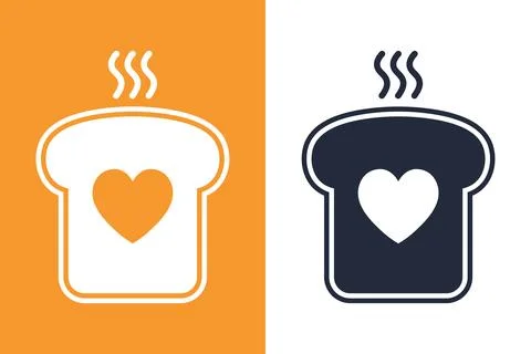 Toast bread icon. Vector illustration. Flat style element. Illustrazione stock