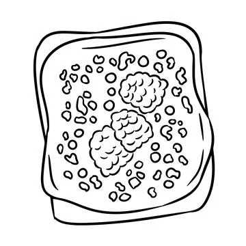 Toast bread isolated icon on white background. Sandwich with chocolate or pea Stock Illustration