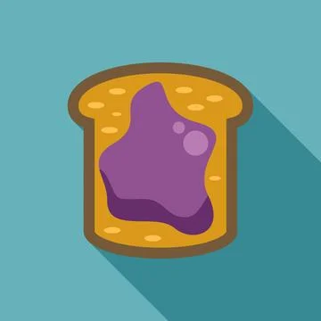 Toast bread with jam flat design illustration イラスト素材