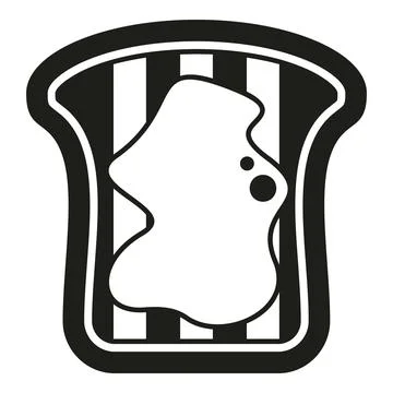 Toast bread with jam spread breakfast icon Stock Illustration
