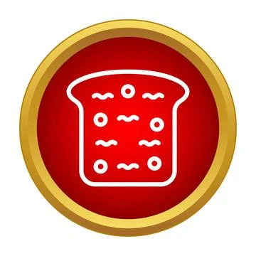 Toast bread with jam topping simple icon Illustrazione stock