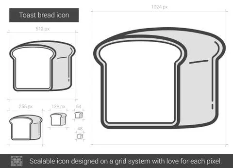 Toast bread line icon Stockillustratie