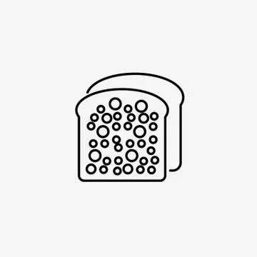 Toast bread simple flat vector illustration icon イラスト素材