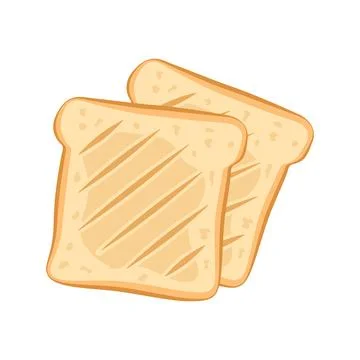 Toast bread slice icon in flat style. Breakfast food vector illustration on.. Stockillustratie