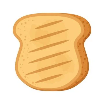 Toast bread slice icon in flat style. Breakfast food vector illustration on.. Stockillustratie
